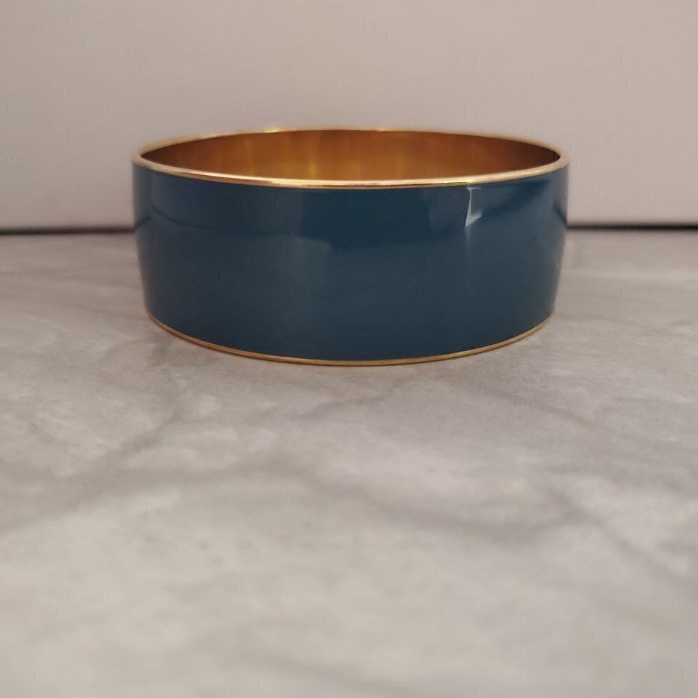 💙 Vintage Y2k 00s 2000's J.Crew Deep Blue Thick Wide Bangle 💙 - Picture 3 of 9
